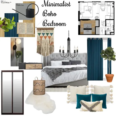 Minimalist Boho Bedroom Interior Design Mood Board by Mirelaioana on Style Sourcebook