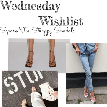 Wednesday Wishlist - Square Toe Strappy Sandals Interior Design Mood Board by sbekhit on Style Sourcebook