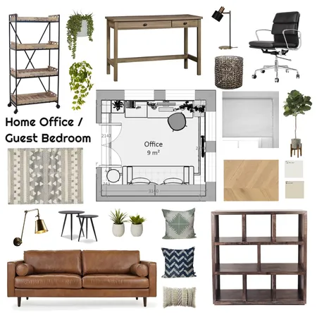 farmhouse home office / guest bedroom Interior Design Mood Board by Cinnamon Space Designs on Style Sourcebook