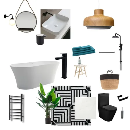 Black and white bathroom Interior Design Mood Board by AndreeaKozma on Style Sourcebook