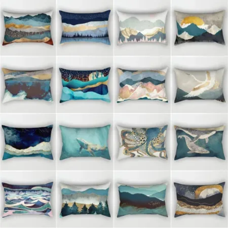 Mountain Polyester Cotton Linen rectangular pillow shams Interior Design Mood Board by accentpillowcasebaby on Style Sourcebook