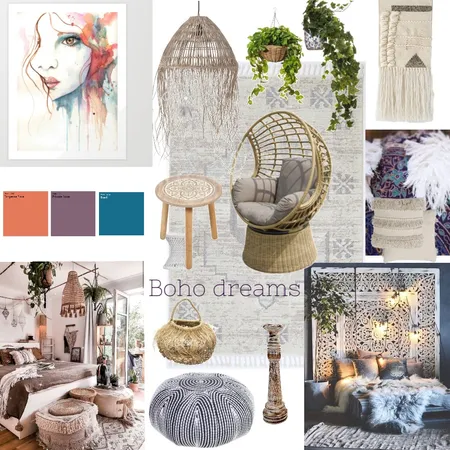 Boho bedroom Interior Design Mood Board by KateMcQualter on Style Sourcebook