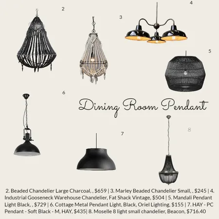 Dining Room Pendant Interior Design Mood Board by Sage Design Collective on Style Sourcebook