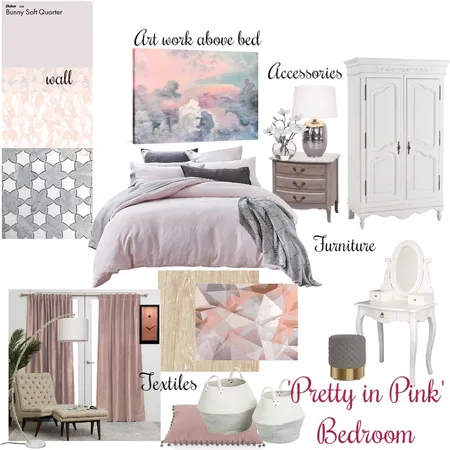 Bedroom- 'Pretty in Pink' Interior Design Mood Board by Asha_Designs on Style Sourcebook