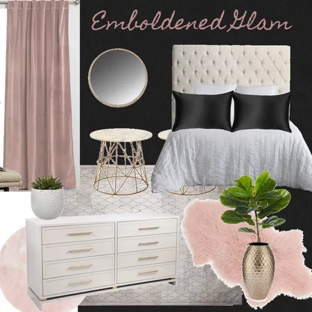 Emboldened Glam Bedroom Interior Design Mood Board by lorettamiller on Style Sourcebook