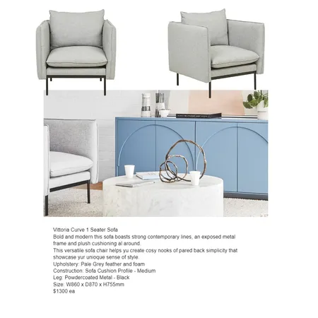 Vittoria Curve 1 Seater Sofa Interior Design Mood Board by bowerbirdonargyle on Style Sourcebook