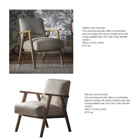 Pebble and Natural Linen Armchairs Interior Design Mood Board by bowerbirdonargyle on Style Sourcebook