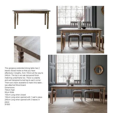 Extension Oak Table Interior Design Mood Board by bowerbirdonargyle on Style Sourcebook