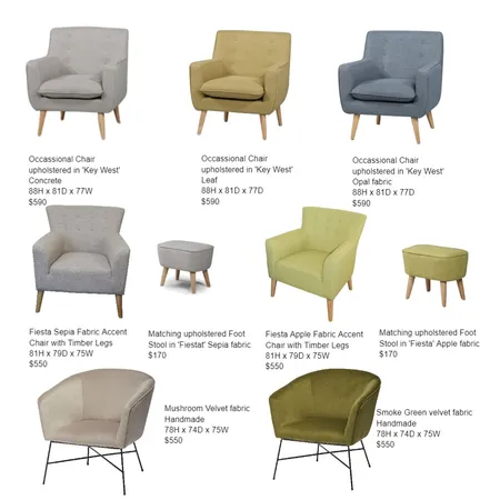Bargain Occasional Chairs Interior Design Mood Board by bowerbirdonargyle on Style Sourcebook