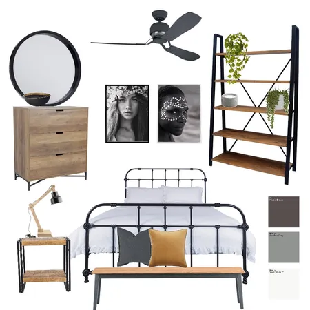 Industrial Bedroom Interior Design Mood Board by Dom_marie on Style Sourcebook