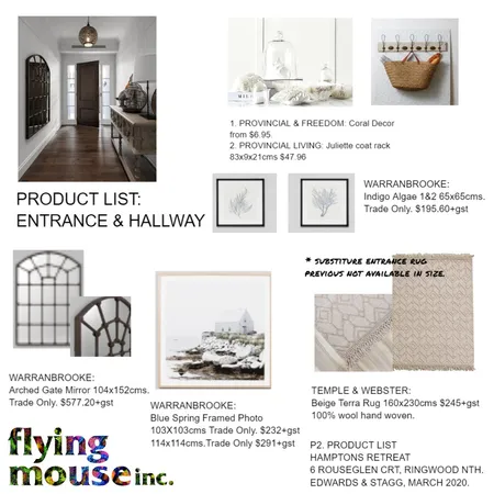 Entrance &amp; Hallway - Product list Interior Design Mood Board by Flyingmouse inc on Style Sourcebook