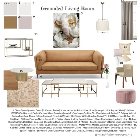 Grounded Living Room Interior Design Mood Board by Mindful Interiors on Style Sourcebook
