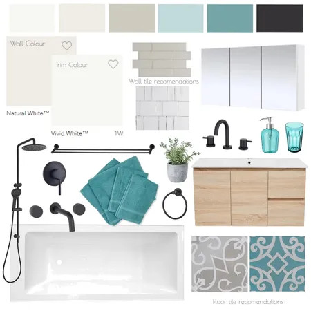 Bone and teal bathroom Interior Design Mood Board by JCStylingandDesign on Style Sourcebook