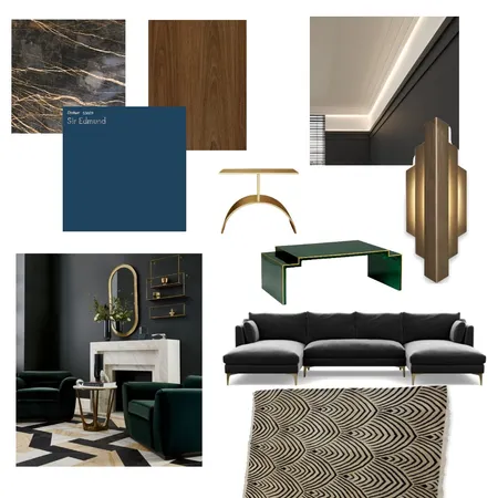 Luxe Deco Lounge Interior Design Mood Board by myrefreshhome on Style Sourcebook