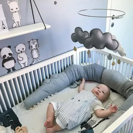 Newborn Baby Bed Bumper Children Crocodile Pillow Interior Design Mood Board by accentpillowcasebaby on Style Sourcebook
