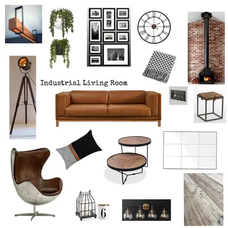 Modern Industrial Living Room Interior Design Mood Board by JanLewis83 on Style Sourcebook