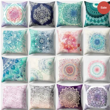 Mandala Pattern Decorative Pillows Interior Design Mood Board by accentpillowcasebaby on Style Sourcebook