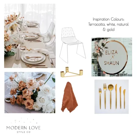 Terracotta Themed Wedding Interior Design Mood Board by modernlovestyleco on Style Sourcebook