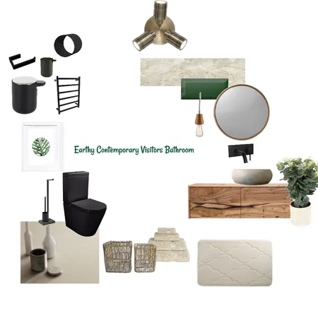 Earthy Contemporary bathroom Interior Design Mood Board by nazrana786 on Style Sourcebook