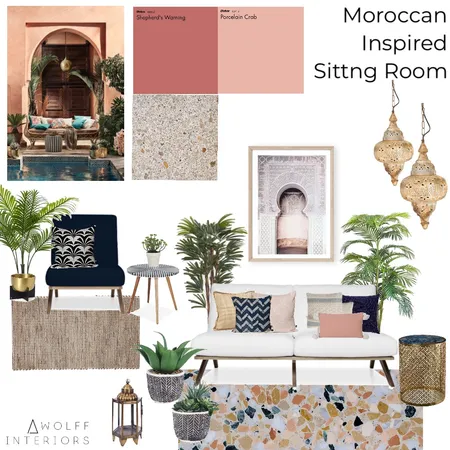 Moroccan Inspired Sitting Room Interior Design Mood Board by awolff.interiors on Style Sourcebook