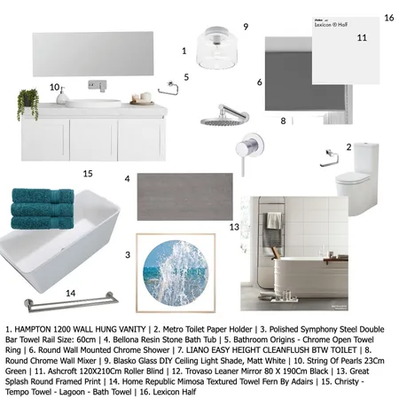 Bathroom Interior Design Mood Board by nicstyled on Style Sourcebook