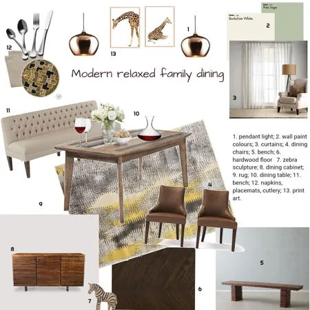 Dining room Interior Design Mood Board by sibongile on Style Sourcebook