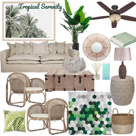 Tropical Serene LivingRoom Interior Design Mood Board by Berni_K on Style Sourcebook