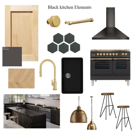 Black Kitchen Elements Interior Design Mood Board by ChristaGuarino on Style Sourcebook