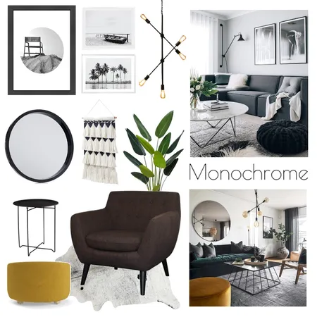 Monochrome &amp; mustard Interior Design Mood Board by DaniVile on Style Sourcebook