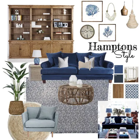 Hamptons Style Living Room Interior Design Mood Board by fionajane on Style Sourcebook