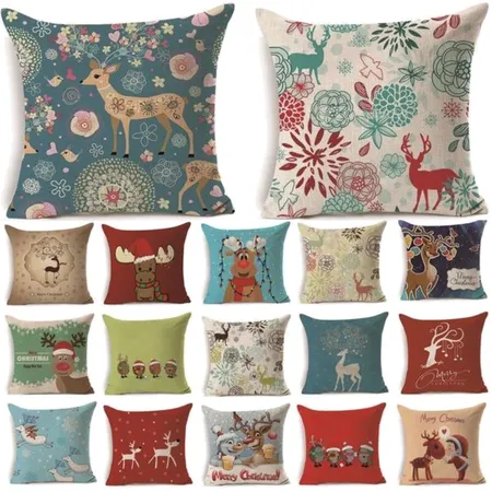 Christmas Deer Gifts Pattern Cotton Linen Interior Design Mood Board by accentpillowcasebaby on Style Sourcebook