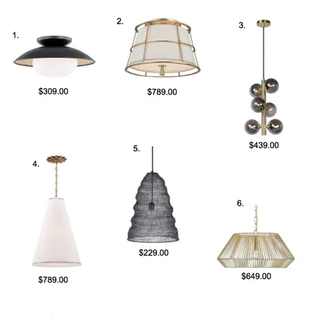 Diane Lighting Options Interior Design Mood Board by LC Design Co. on Style Sourcebook