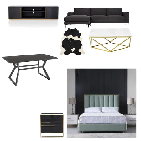 gold n black chic Interior Design Mood Board by bella1 on Style Sourcebook