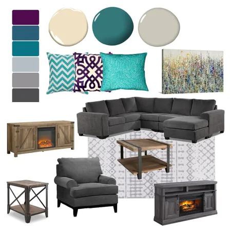 Ashely's Living Room Teal Purple Interior Design Mood Board by styleyournest on Style Sourcebook