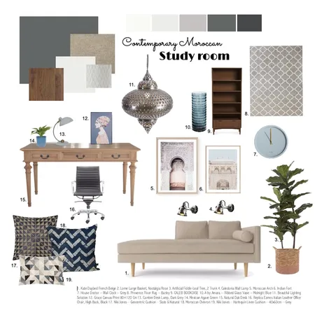 Study room Interior Design Mood Board by AlyaSiDesign on Style Sourcebook