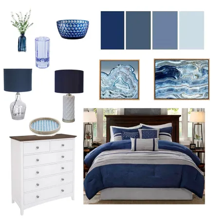 Blue Master Bedroom Interior Design Mood Board by styleyournest on Style Sourcebook
