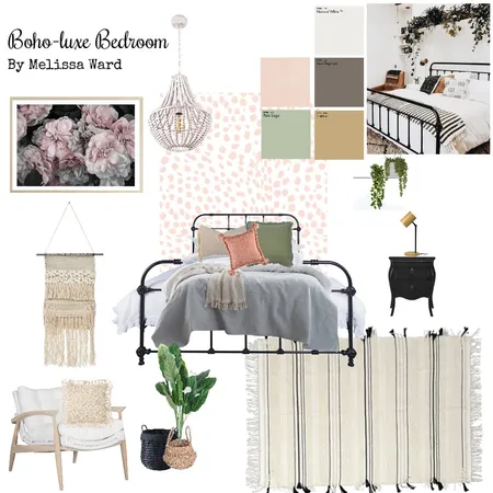 Boho-luxe bedroom. Interior Design Mood Board by MWard on Style Sourcebook