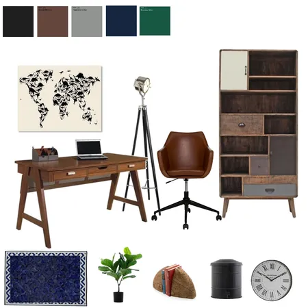 WFH - Masculine Vibes Interior Design Mood Board by Handled on Style Sourcebook