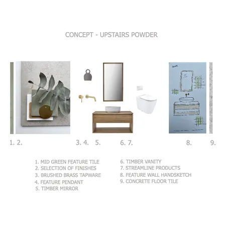 CONCEPT-UPSTAIRS POWDER Interior Design Mood Board by Emerald Pear  on Style Sourcebook