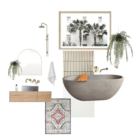 Earthy Boho Bathroom Interior Design Mood Board by elisesorge on Style Sourcebook