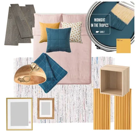 Blue Boho Inspired Bedroom Interior Design Mood Board by Laulypop2911 on Style Sourcebook