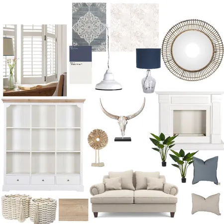 Hamptons Country Living Room Interior Design Mood Board by InteriorsBySophie on Style Sourcebook