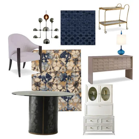 Blue Dining Room Interior Design Mood Board by CherylatKravet on Style Sourcebook