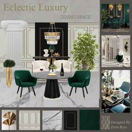 Eclectic Luxury  Dining Space Interior Design Mood Board by Zerie Rico Design Studio on Style Sourcebook