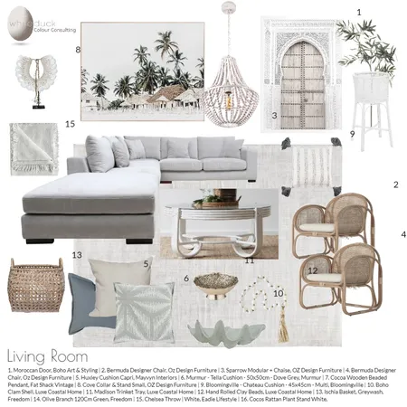 Sternlight Living Room Interior Design Mood Board by White Duck Colour Consulting on Style Sourcebook