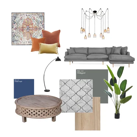 Grå, natur, rust og gul og blå Interior Design Mood Board by kristineela on Style Sourcebook