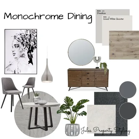 Monochrome Dining Interior Design Mood Board by Juliebeki on Style Sourcebook