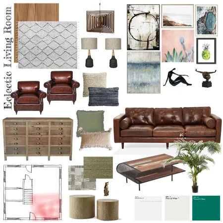 Eclectic Living Room Interior Design Mood Board by ShellyG on Style Sourcebook