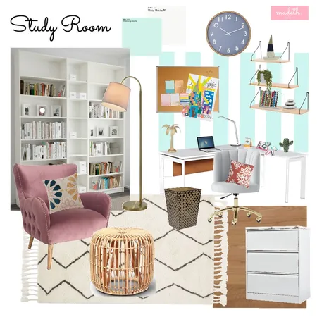 Study Room Interior Design Mood Board by madeth.designs on Style Sourcebook