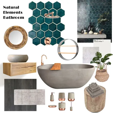 Natural Elements Bathroom Interior Design Mood Board by NV Creative Spaces on Style Sourcebook